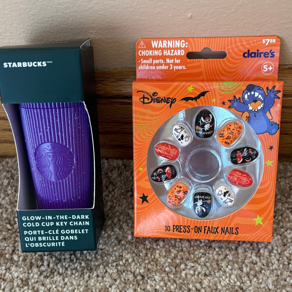 NIB Starbucks ‘24 Limited Edition Glow-in-the-Dark Purple Cold Cup Key Bundle